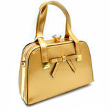 Crystal top glossy tote - gold