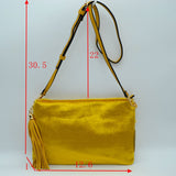 Fur crossbody bag - yellow