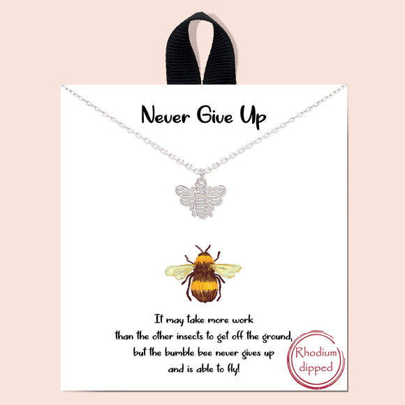 [12pcs] Never Give Up - silver ($3.75/pc)