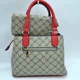 Extra small monogram pattern tote with wallet - taupe/brown