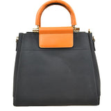 Hard handle tote - black