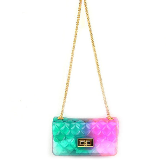 Small jelly chain crossbody bag - multi 1