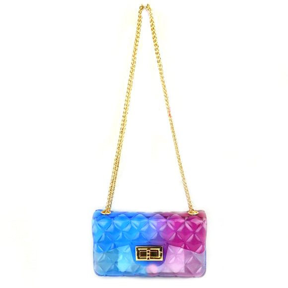 Small jelly chain crossbody bag - multi 3