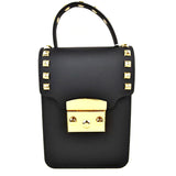 Cellphone chain jelly crossbody bag - black