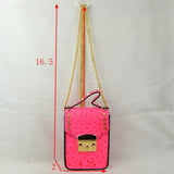 Cellphone chain jelly crossbody bag - orange