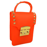 Cellphone chain jelly crossbody bag - orange