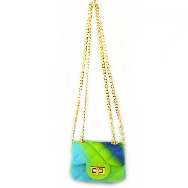 Trendy Rainbow Jelly Shoulder Bag Quilted Crossbody 