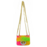 Quilted jelly chain crossbody bag - rainbow multi 3
