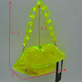 Acrylic lip clutch bag - fuchsia