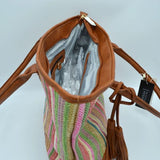 Straw tassel tote - multi 4