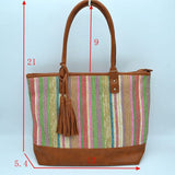 Straw tassel tote - multi 2