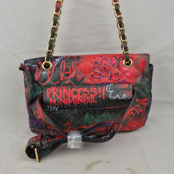 Quilted graffiti chain bag - multi 5