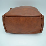 Drawstring leather backpack - denim