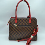 Monogram & Ribbon detail tote with pouch - brown