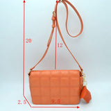 Quilted crossbody bag with sanitizer holder - stone