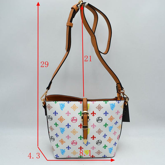 Small monogram pattern shoulder bag - coffee