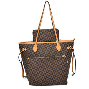 3-in-1 monogram tote set - brown