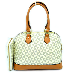 Monogram tote with wallet - beige