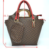 3-in-1 leopard pattern hand bag set - coffee