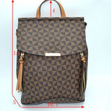 Monogram pattern backpack - black/brown