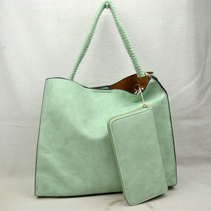 Weaving strap shoulder bag - mint