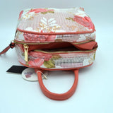 Floral print fish net backpack set - blush