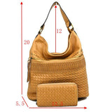 Stud & Weaving hobo bag with wallet - mint