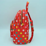 Polka dot backpack with wallet - blush