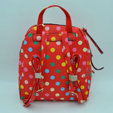 Polka dot backpack with wallet - fuchsia