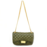 Quilted chain crossbody bag - olive