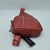 Fashion leather sling bag - olive
