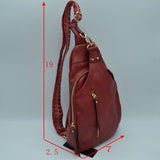 Fashion leather sling bag - red