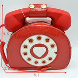 Telephone Design Satchel Bag - black