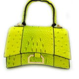 Crocodile embossed tote - neon yellow