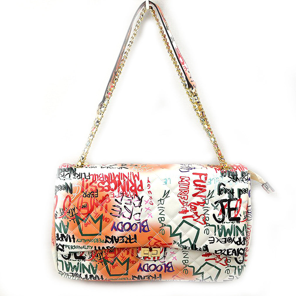 3-in-1 graffiti handbag set with wallet - multi 3 – Pink Vanilla