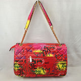 Graffiti quilted chain shoulder bag - multi 6