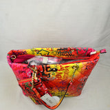 2-in-1 Graffiti quilted chain tote with wallet - multi 3