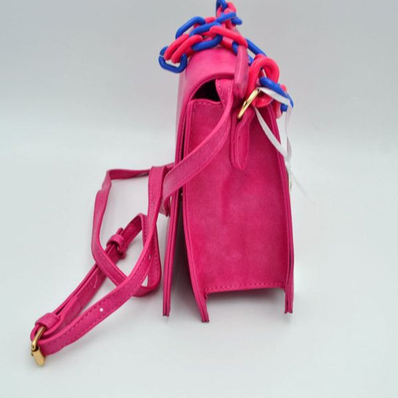 Acrylic chain satchel - fuchsia