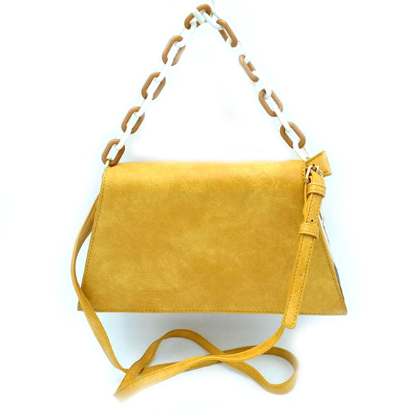 Acrylic chain satchel - yellow
