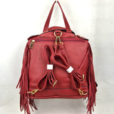 Convertible leather jacket bag - wine