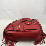 Convertible leather jacket bag - wine
