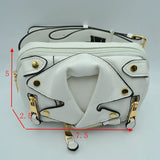 Leather jacket fanny pack - white/gold