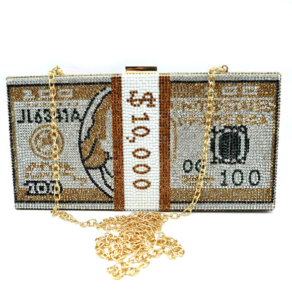 10K dollar chain clutch - gold
