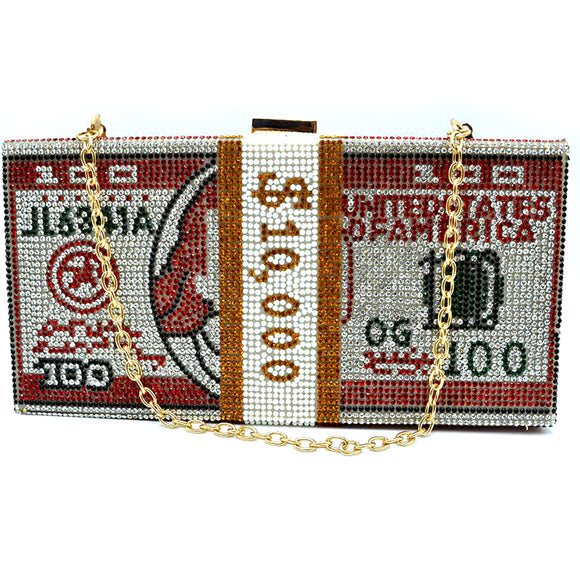 10K dollar chain clutch - red