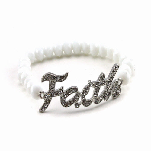 FAITH & BEAD BRACELET - WHITE