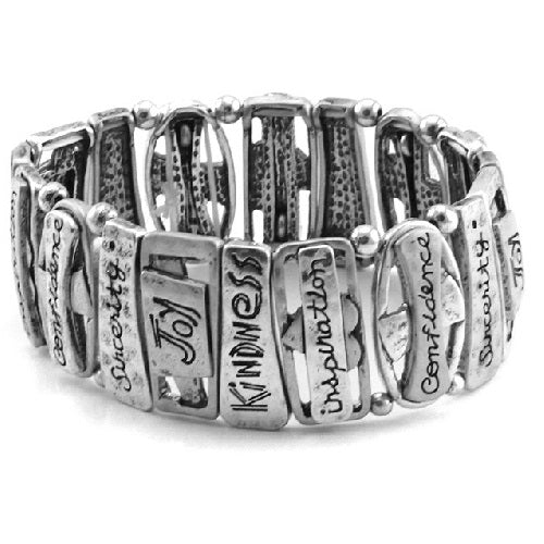 Inspirational word bracelet - silver