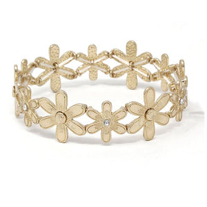 Flower bracelet - Worn gold