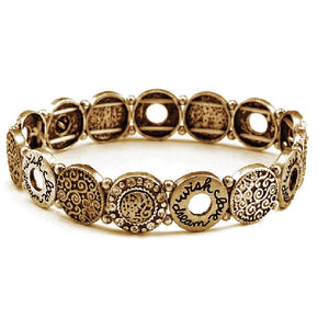 Round inspirational bracelet - gold