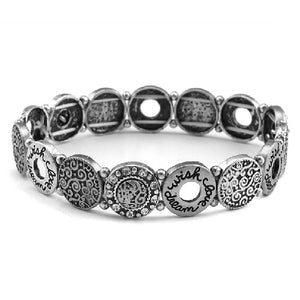 Round inspirational bracelet - silver