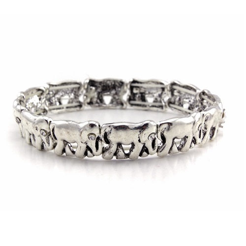 Elephant bracelet - burnish silver